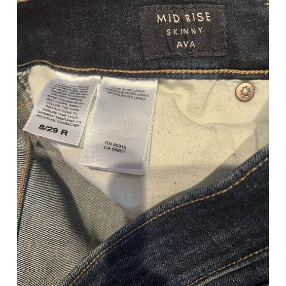 Lucky Brand Ava Skinny Blue Dark Wash Mid Rise Jeans Womens 8/29 Regular - Picture 7 of 7